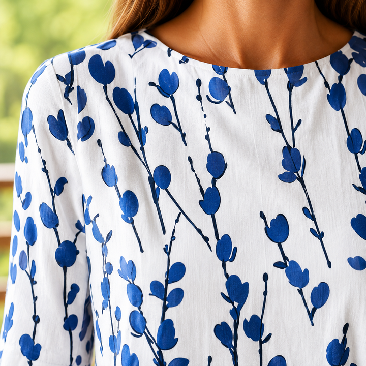 Women's Eva Floral Midi Dress in Blue | Invictora.com
