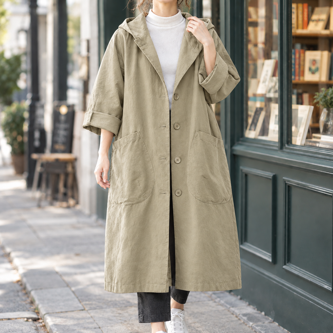 Women's Fenella-Mae Hooded Coat in Black | Invictora.com