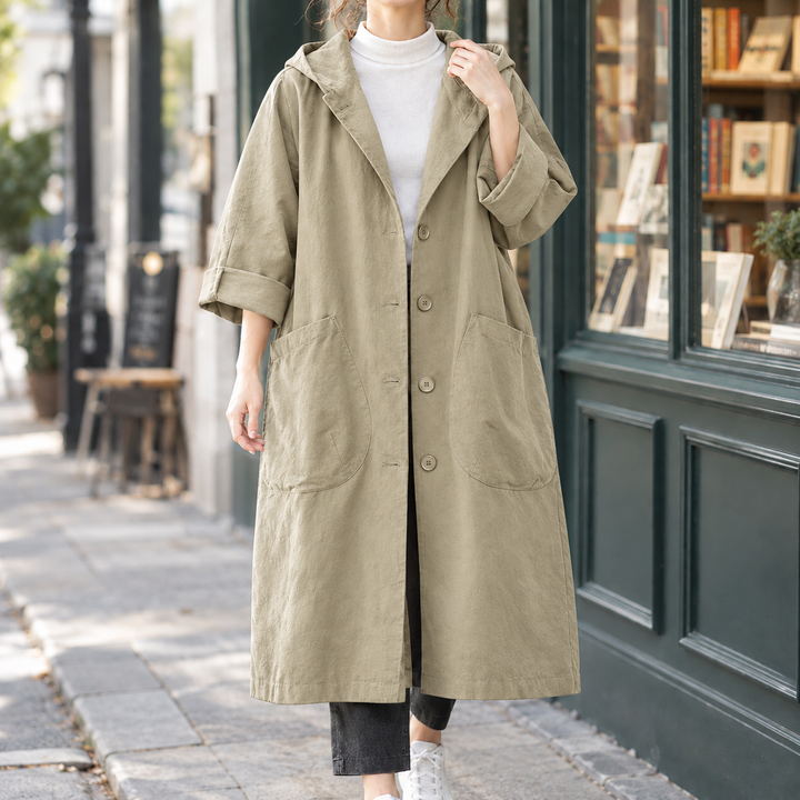 Women's Fenella-Mae Hooded Coat in Black | Invictora.com