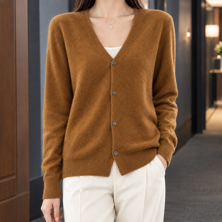 Women's Zelie-Faye V-Neck Cardigan in Black | Invictora.com