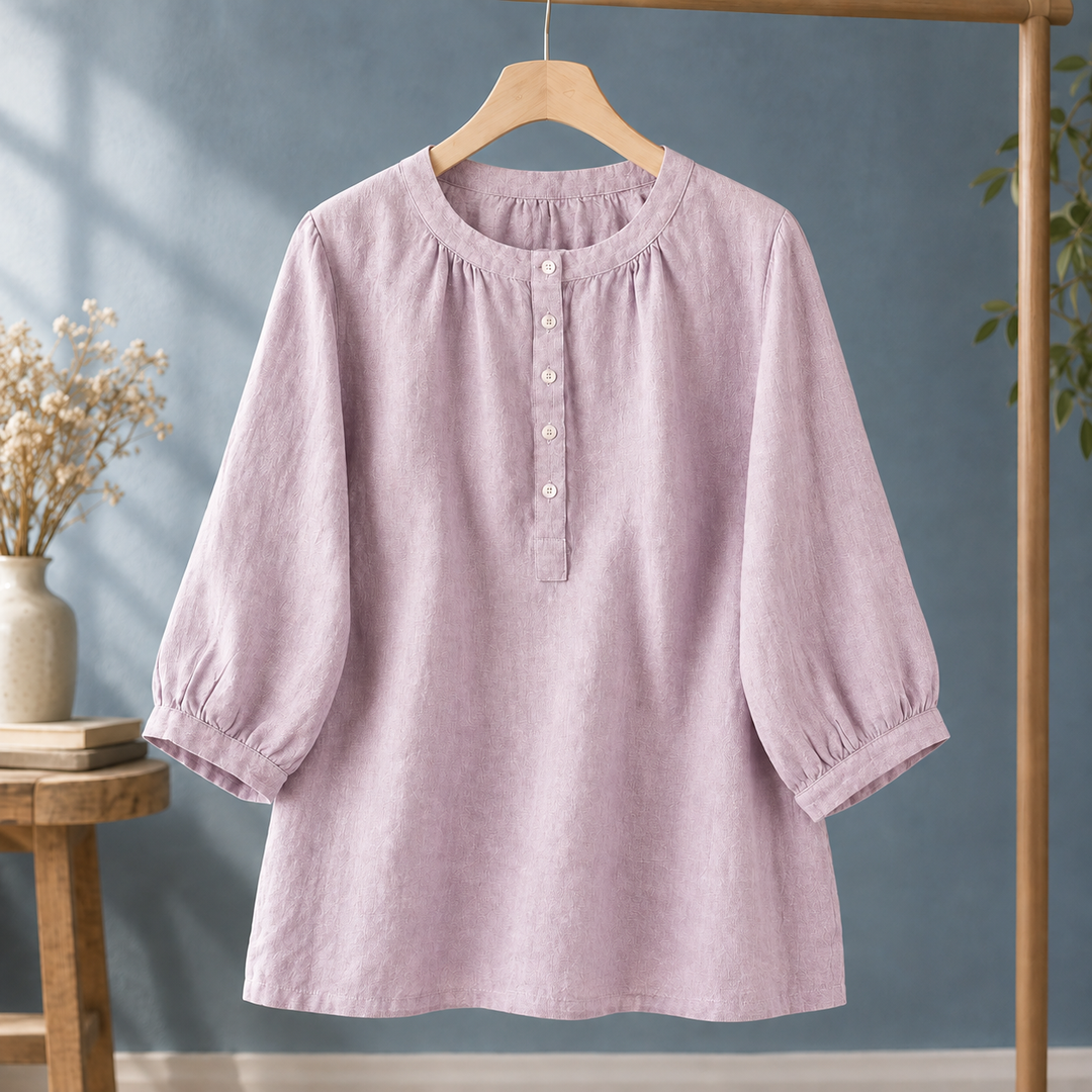 Women's Samantha Gathered Blouse in Blue | Invictora.com