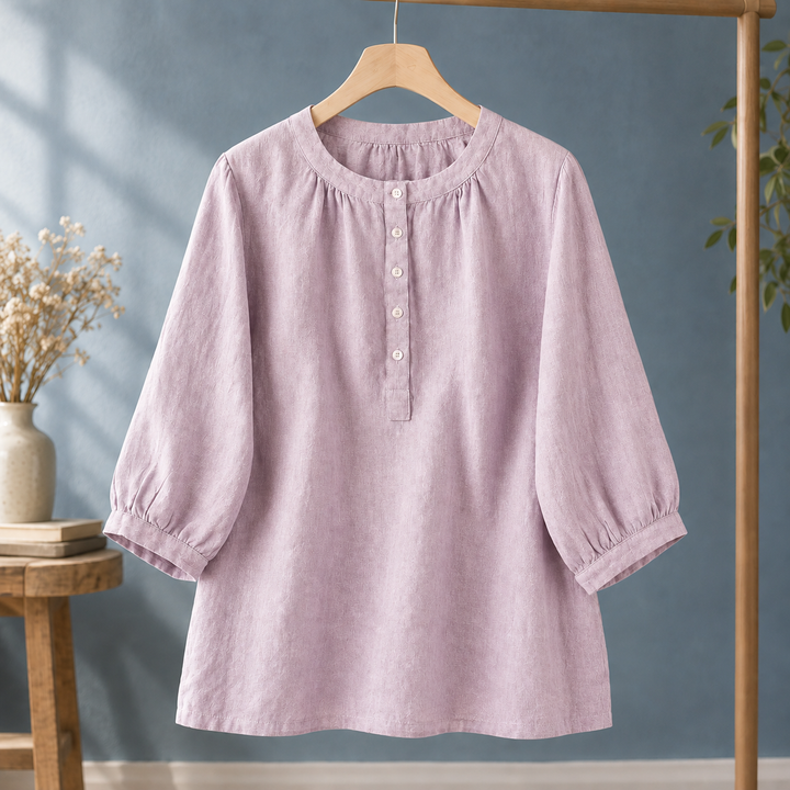 Women's Samantha Gathered Blouse in Blue | Invictora.com
