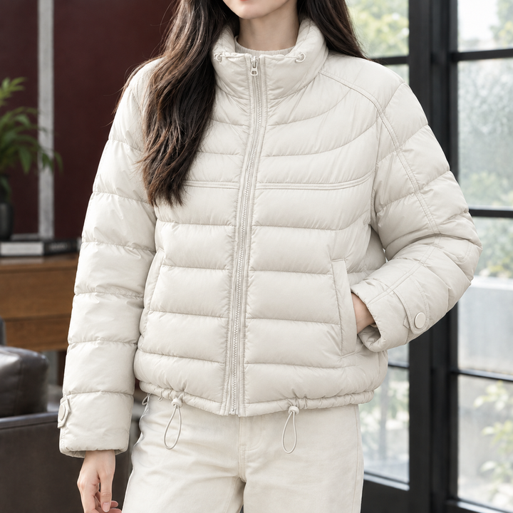 Women's Gloria Quilted Jacket in Zhuoshi Black | Invictora.com