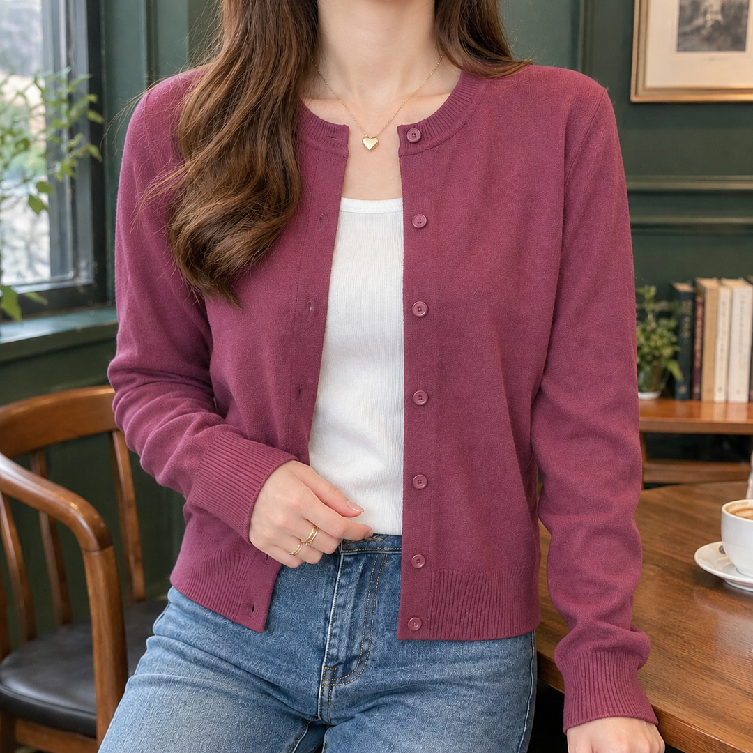 Women's Perla-Rae Fine Knit Cardigan in Black | Invictora.com