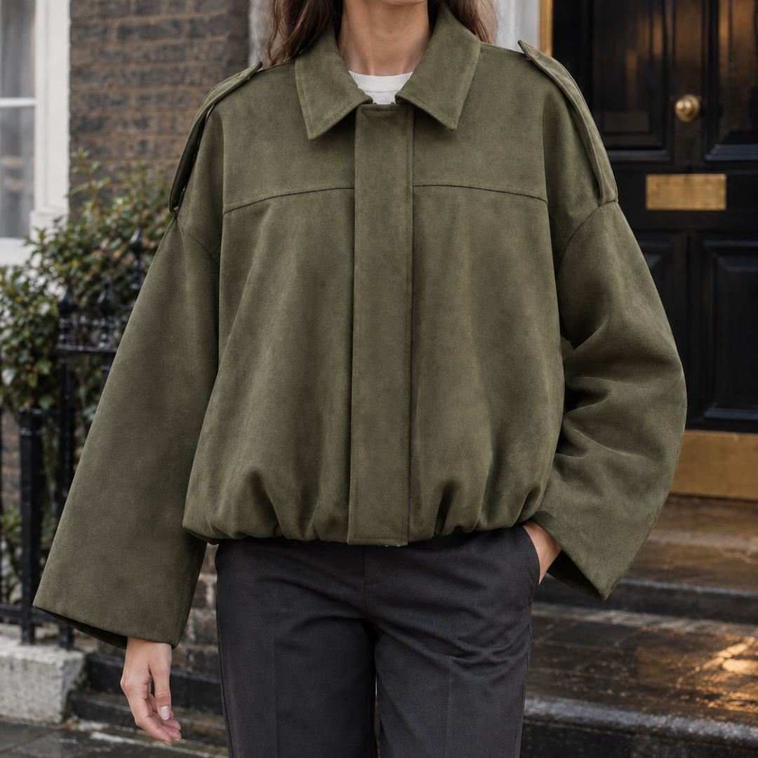 Women's Gwendolyn Suede Jacket in Black | Invictora.com