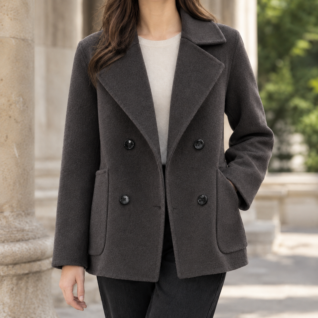 Women's Astrid-Belle Double-Breasted Jacket in Brown | Invictora.com