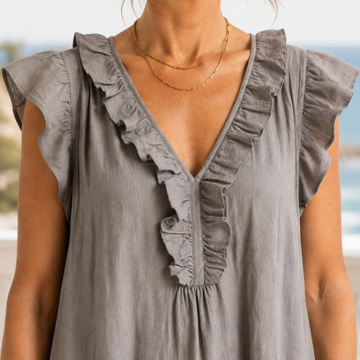 Women's Carmen-Eve Ruffle Maxi Dress product image | Invictora.com