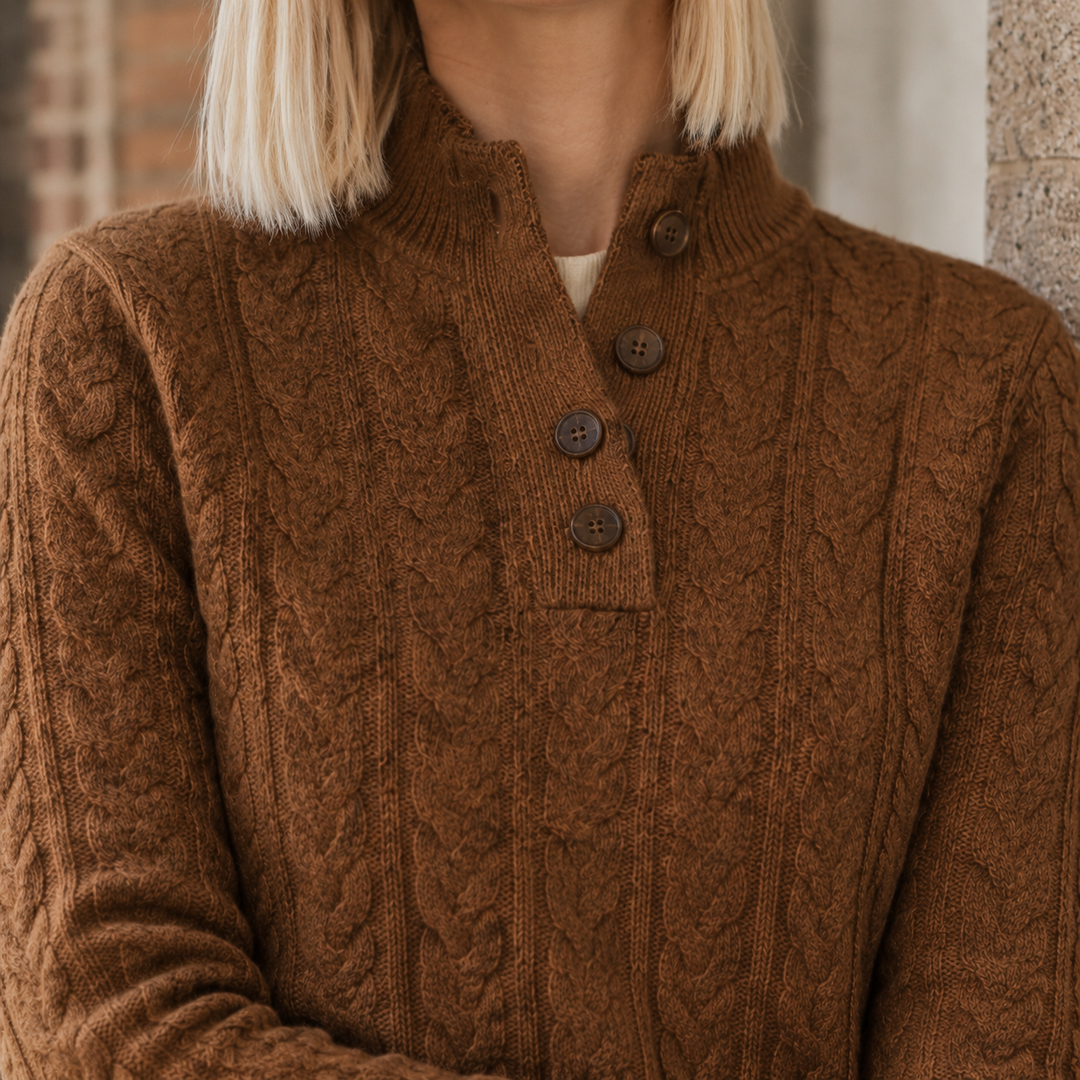 Women's Anouk-Claire Cashmere Sweater in Brown | Invictora.com