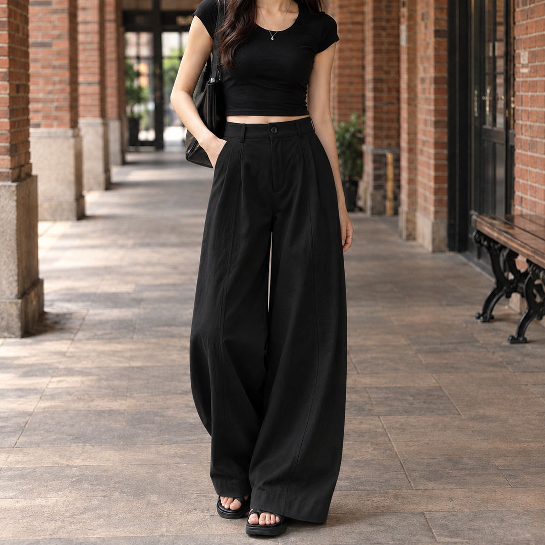 Women's Margot-Eve Wide-Leg Pants in Brown | Invictora.com