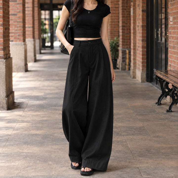 Women's Margot-Eve Wide-Leg Pants in Brown | Invictora.com