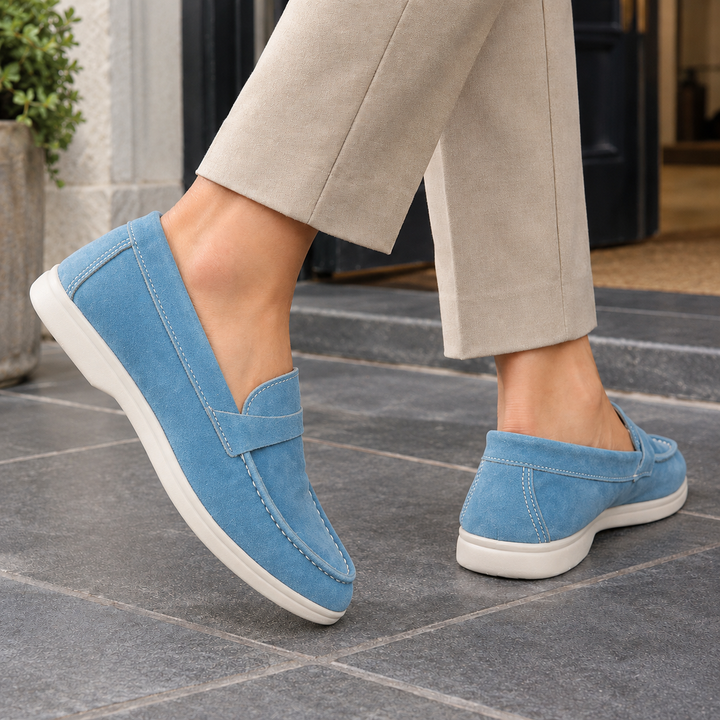 Women's Fornari-Torino Suede Loafers in Black | Invictora.com