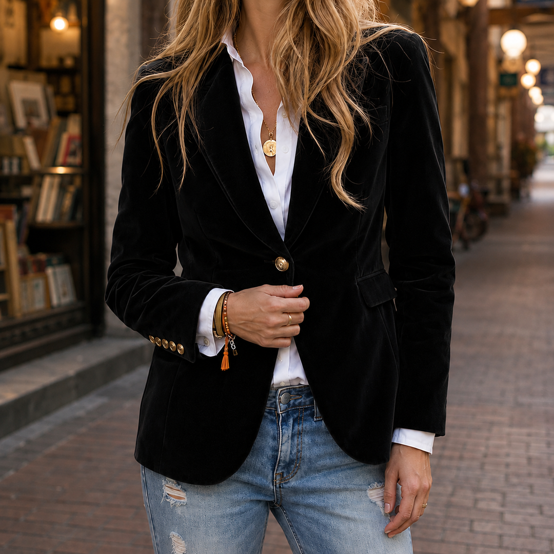 Women's Sylvie-Marie Tailored Blazer in Green | Invictora.com