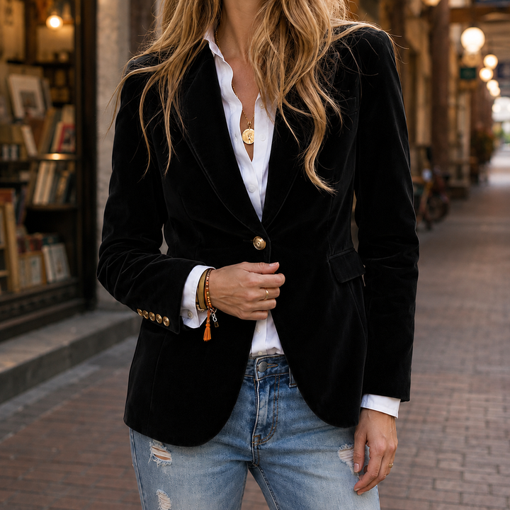 Women's Sylvie-Marie Tailored Blazer in Green | Invictora.com
