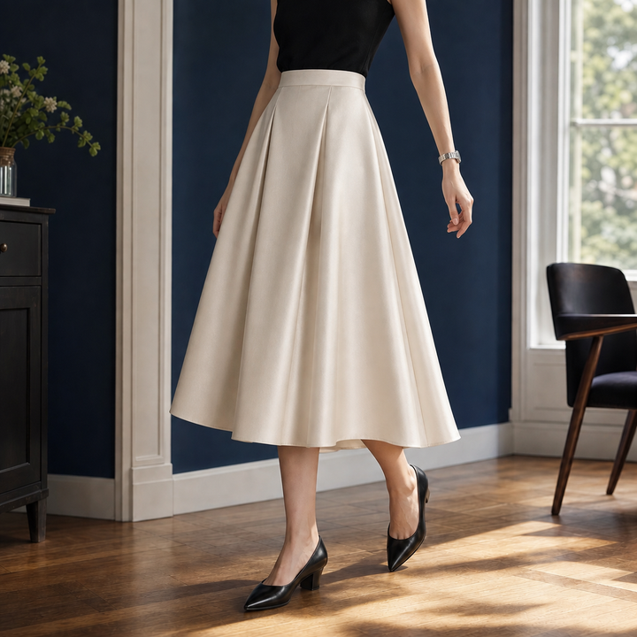 Women's Octavia Pleated Skirt in Black | Invictora.com