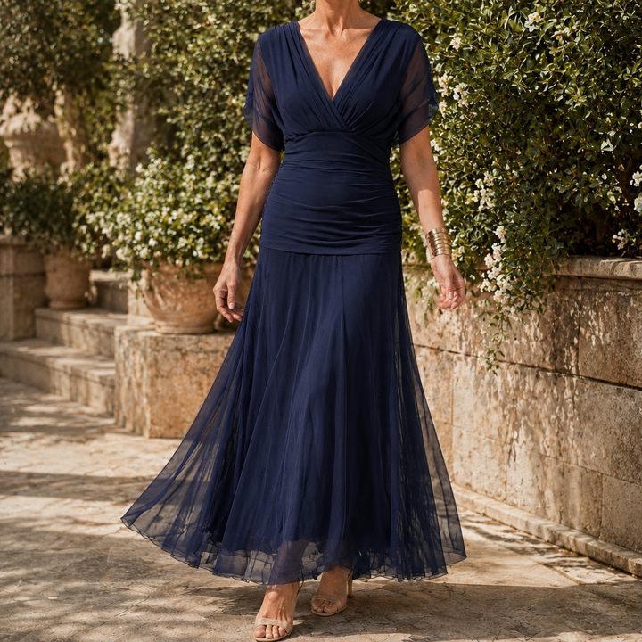 Women's Vera-Rae Draped Maxi Dress in Dark Green | Invictora.com