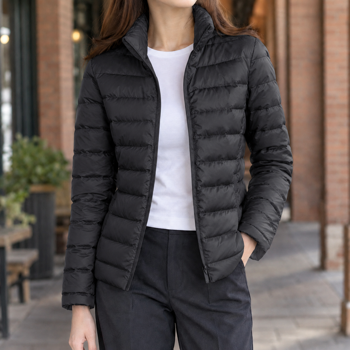 Women's Sibylla Cashmere Puffer Jacket in White | Invictora.com
