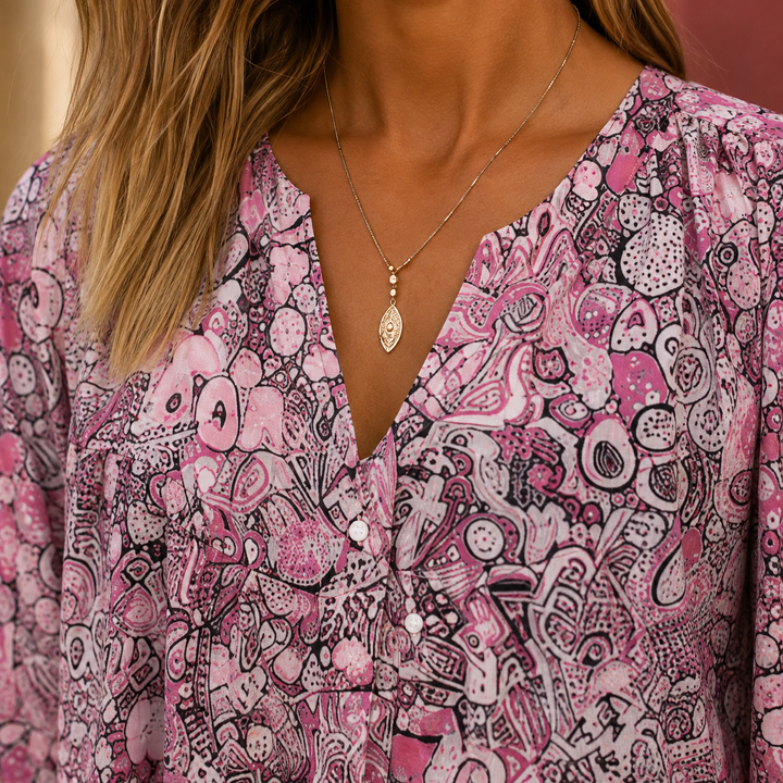Women's Nadia-Claire Printed Midi Dress in Pink | Invictora.com