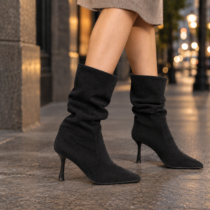 Women's Imola Slouch Boots in Khaki | Invictora.com