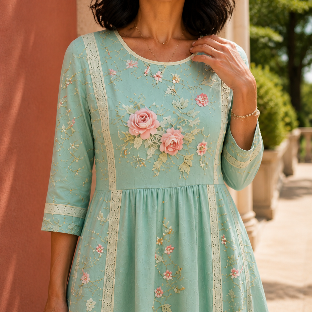 Women's Clara-Grace Floral Maxi Dress in Mint Green | Invictora.com