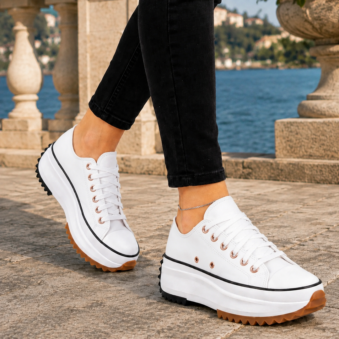 Women's Biagini Platform Sneakers in Black | Invictora.com