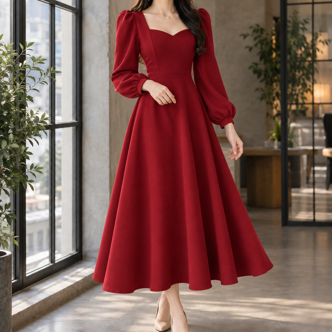 Women's Emmeline A-Line Dress in Black | Invictora.com