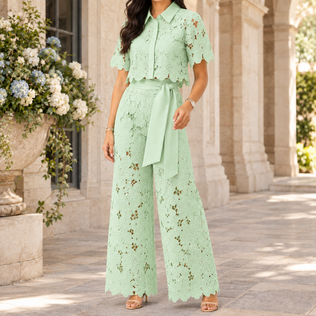 Women's Fenna-June Wide-Leg Set in Light Blue 2 | Invictora.com