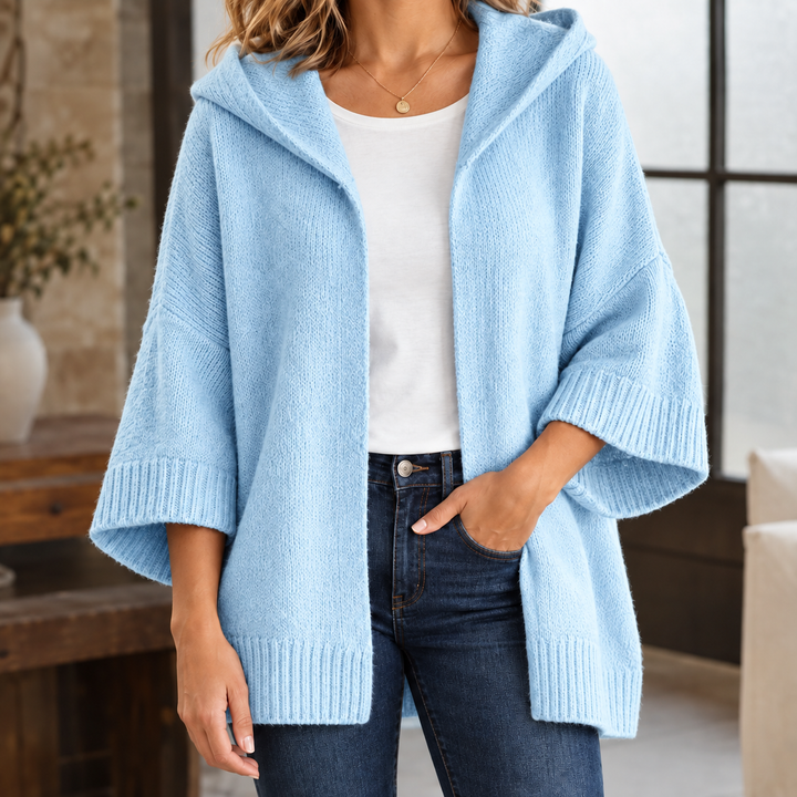 Women's Valerie-Jane Hooded Cardigan in Beige | Invictora.com