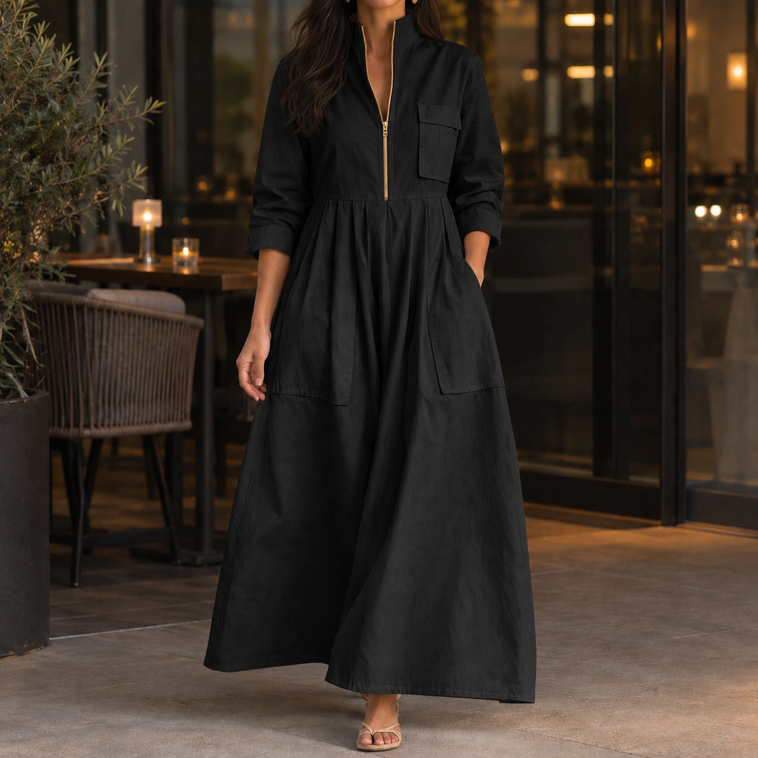 Women's Guinevere-Hope Half-Zip Maxi Dress product image | Invictora.com