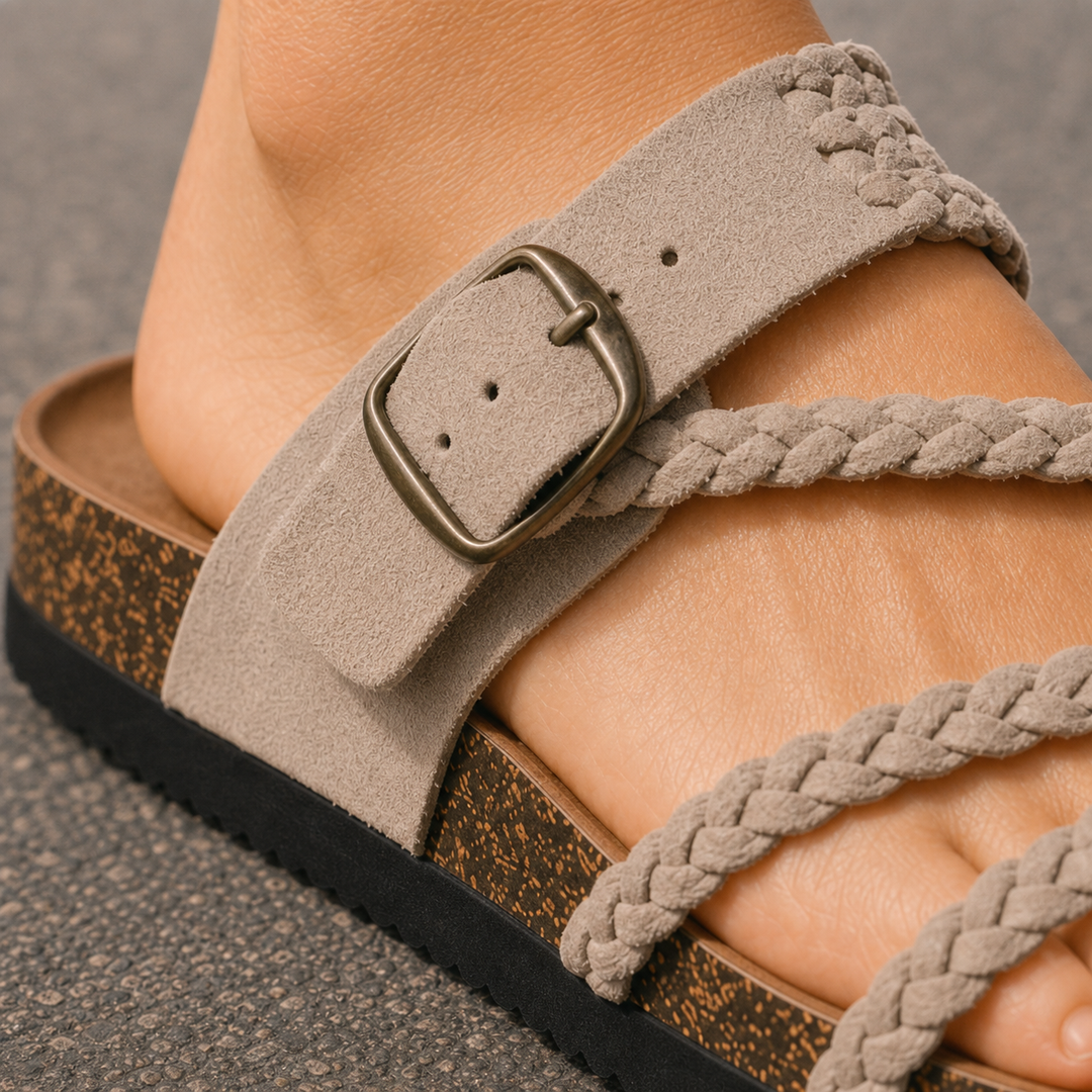 Women's Chianti Braided Sandals in Beige | Invictora.com
