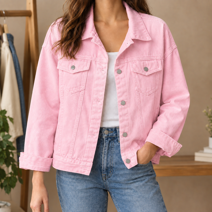 Women's Caitlin-Grace Denim Jacket in White | Invictora.com