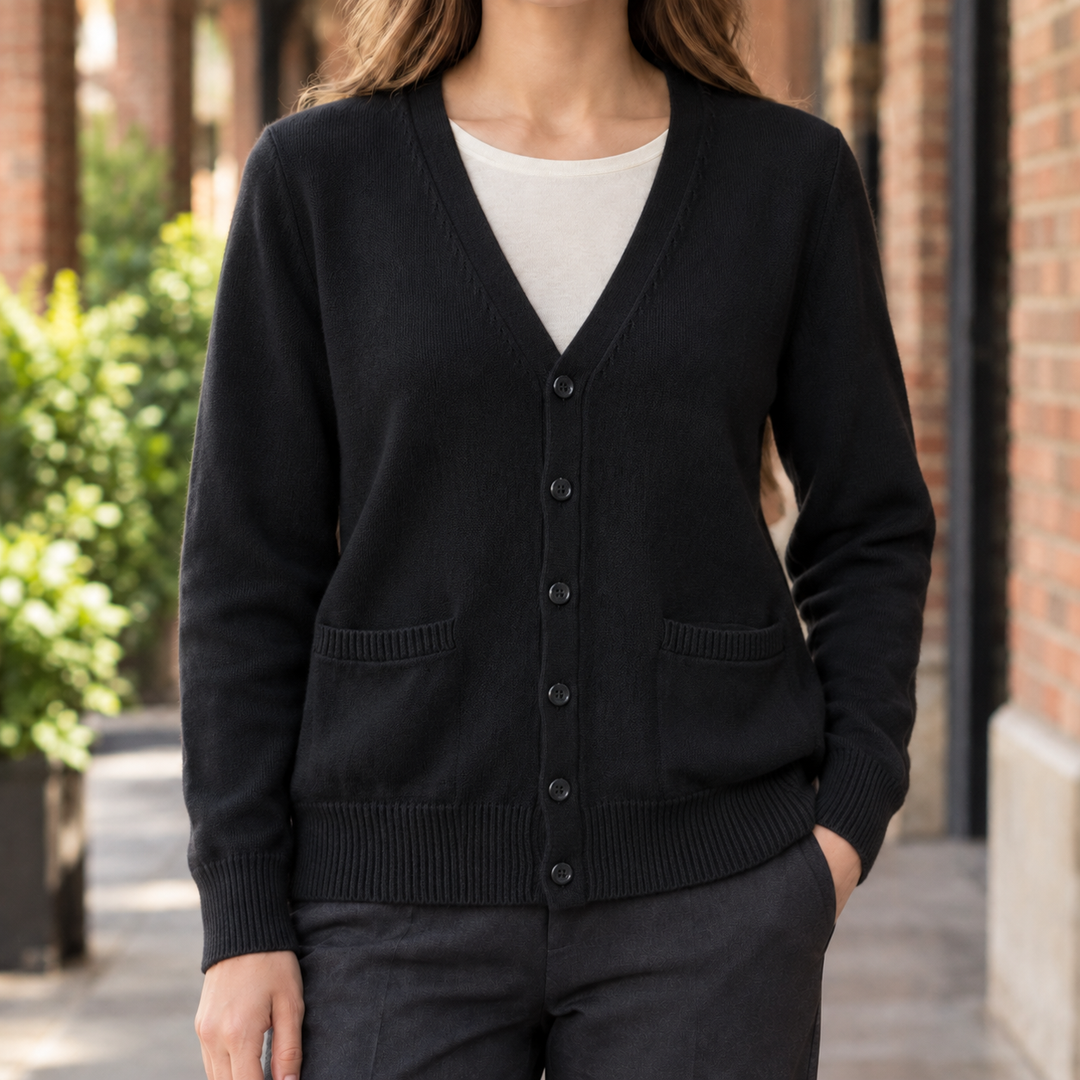 Women's Gwendolen-Kate V-Neck Cardigan in White | Invictora.com