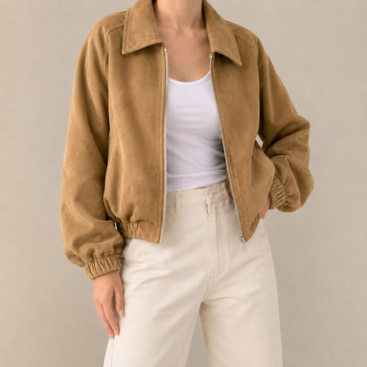 Women's Thornbury Faux Suede Crop Jacket | Invictora.com
