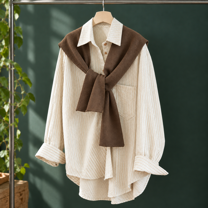 Women's Mackenzie Layered Shirt in Light Blue | Invictora.com