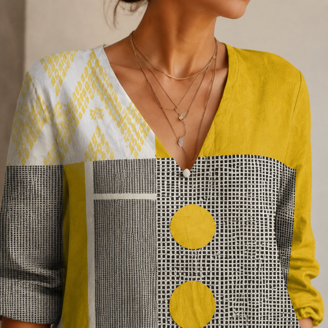 Women's Isabeau-Eve Patchwork Dress in Multicolor | Invictora.com