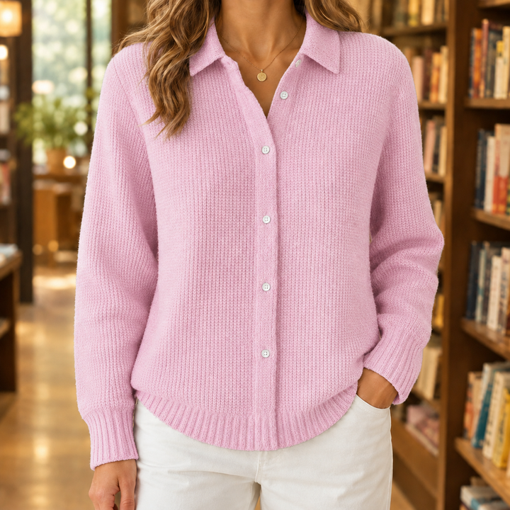 Women's Sabina-Skye Collared Sweater in Blue | Invictora.com