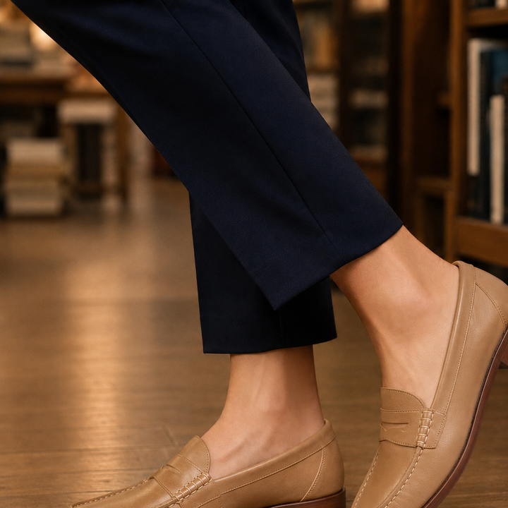 Women's Cabrini Leather Loafers in Brown | Invictora.com