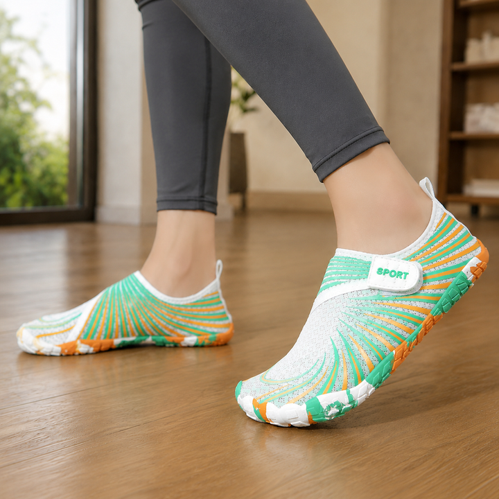 Women's Novara Five-Toe Water Shoes in White Purple | Invictora.com