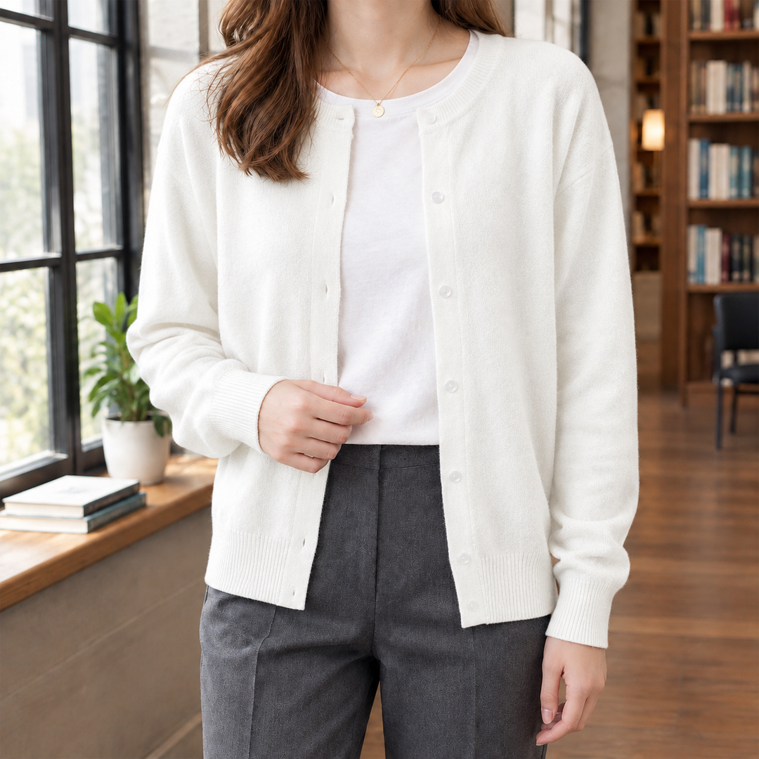Women's Liliane-Belle Button Front Cardigan in Black | Invictora.com