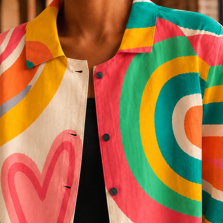 Women's Brigitte Relaxed Blouse in Multicolor | Invictora.com