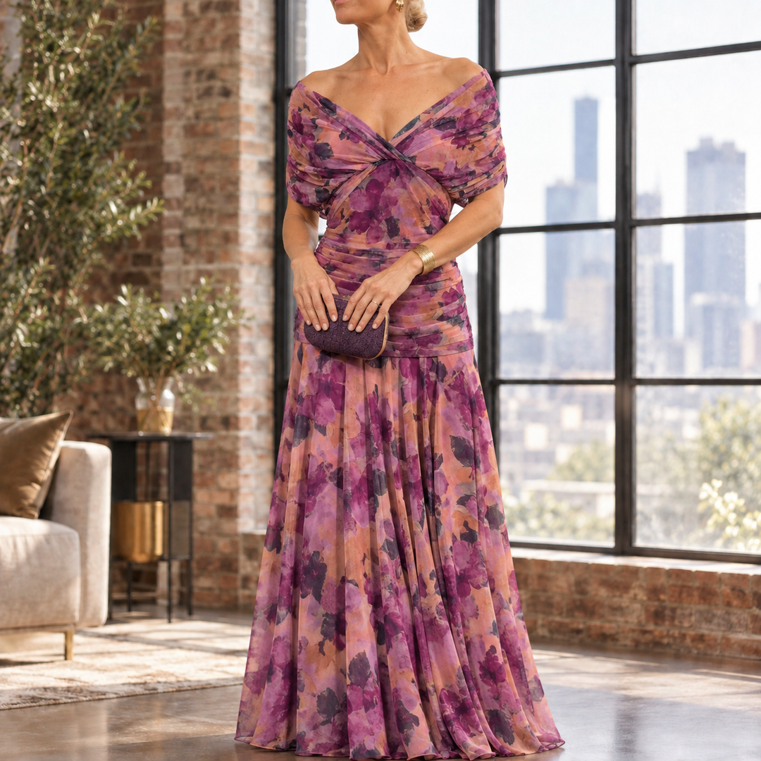 Women's Colette-Louise Draped Maxi Dress in Green | Invictora.com
