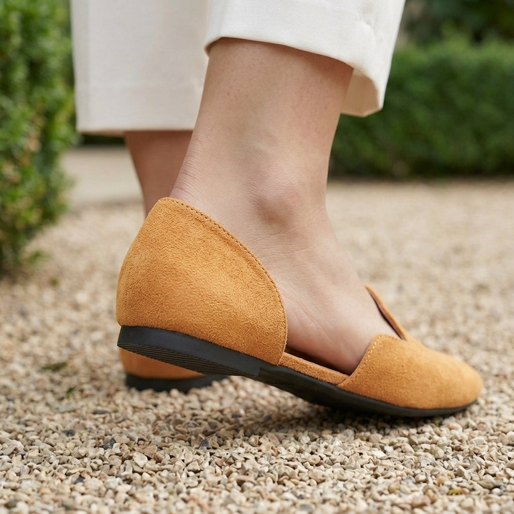 Women's Sienna D'Orsay Flats in Orange | Invictora.com