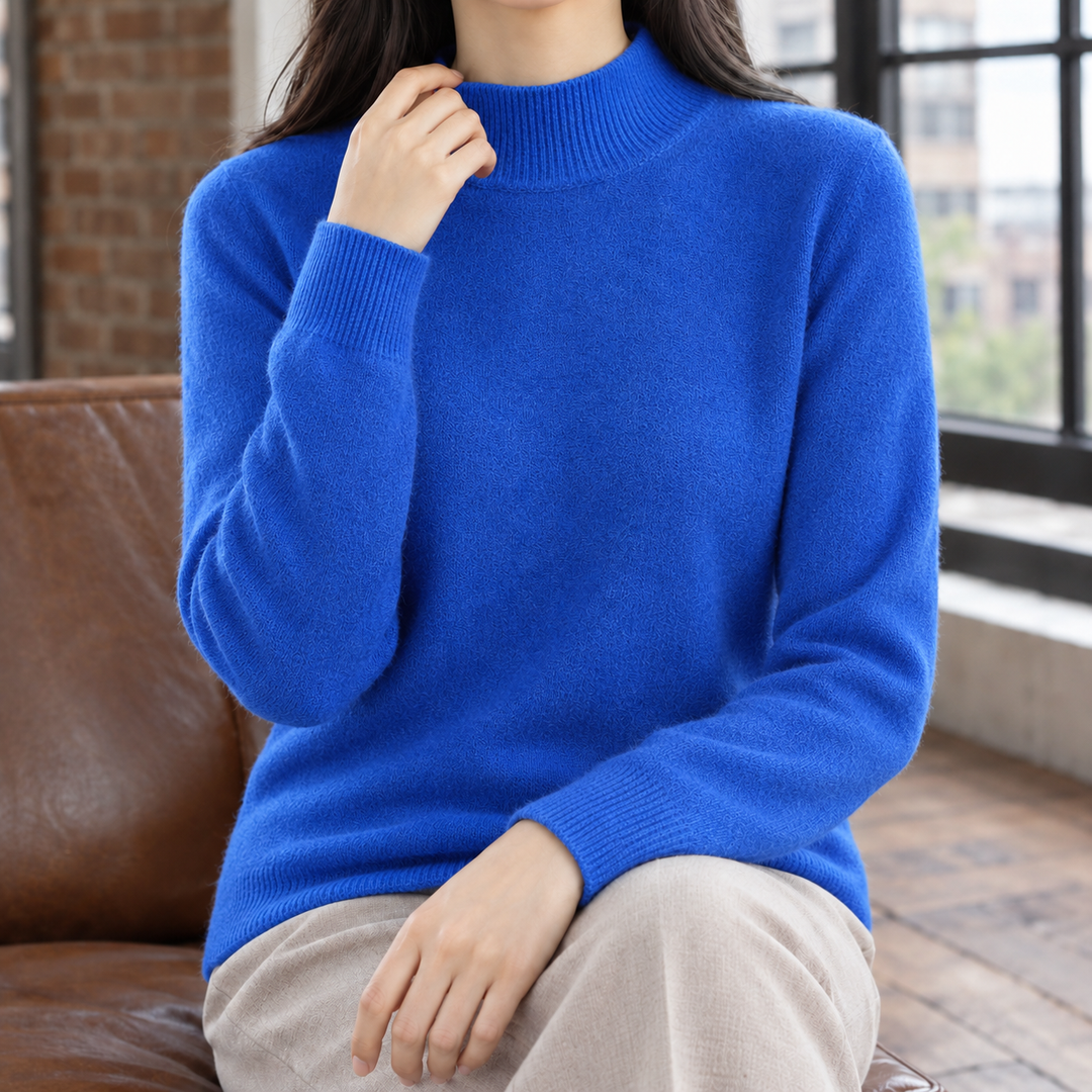 Women's Jocasta Mock Neck Sweater in Orange | Invictora.com