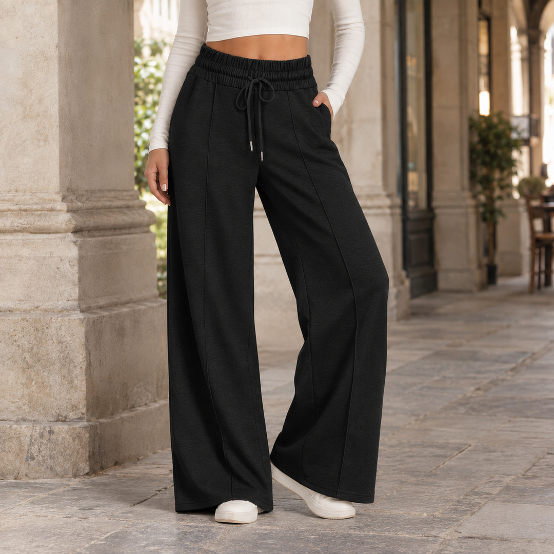 Women's Geraldine-Faye Wide-Leg Pants in Dark Gray | Invictora.com