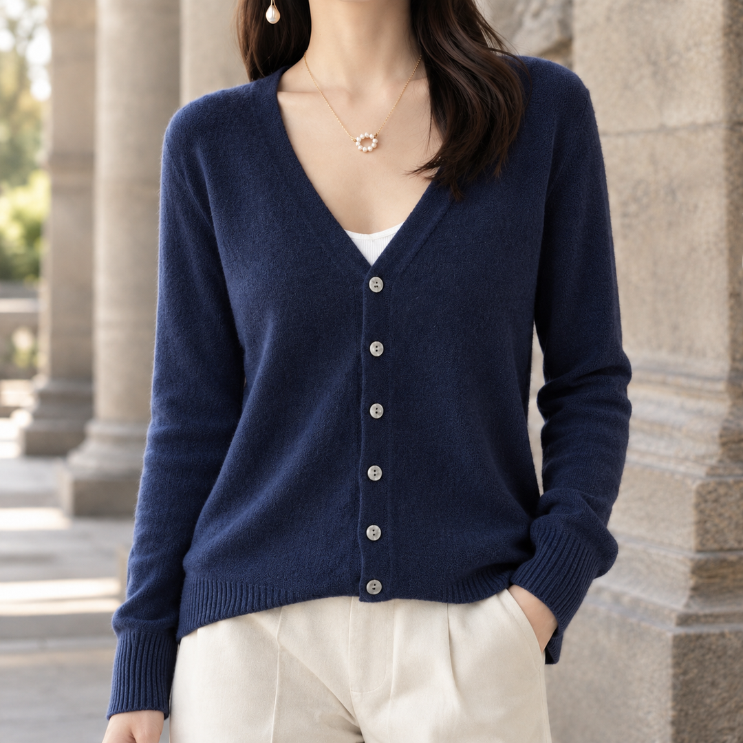 Women's Ghislaine V-Neck Cardigan in Mint Green | Invictora.com