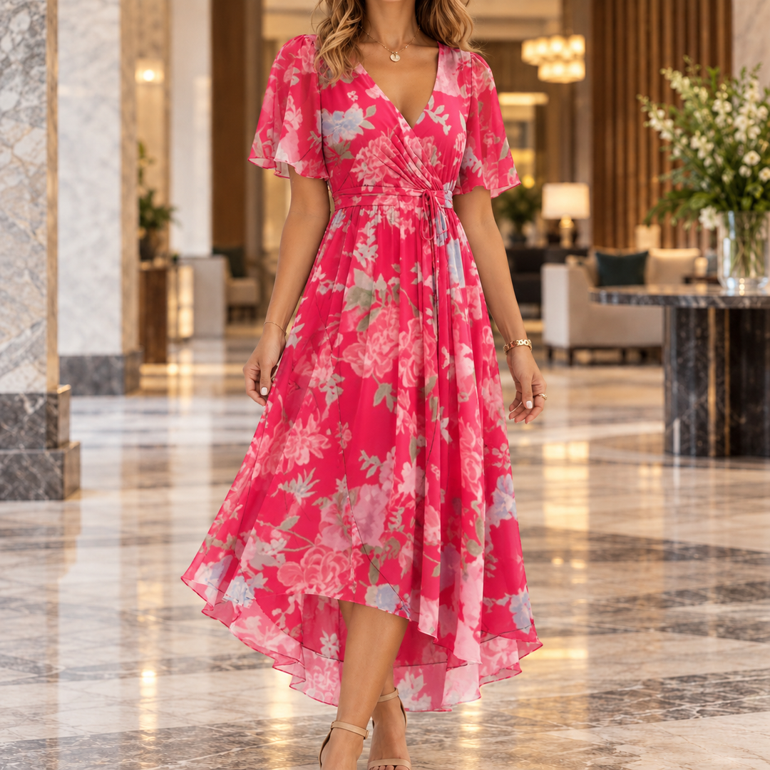 Women's Ilaria-Eve Wrap Midi Dress in Green | Invictora.com