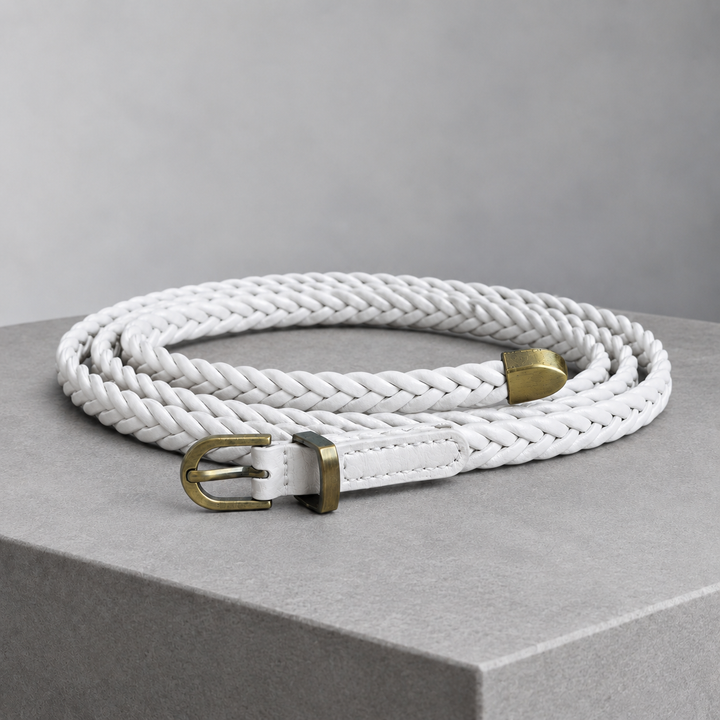 Women's Bertani Braided Belt in Khaki | Invictora.com