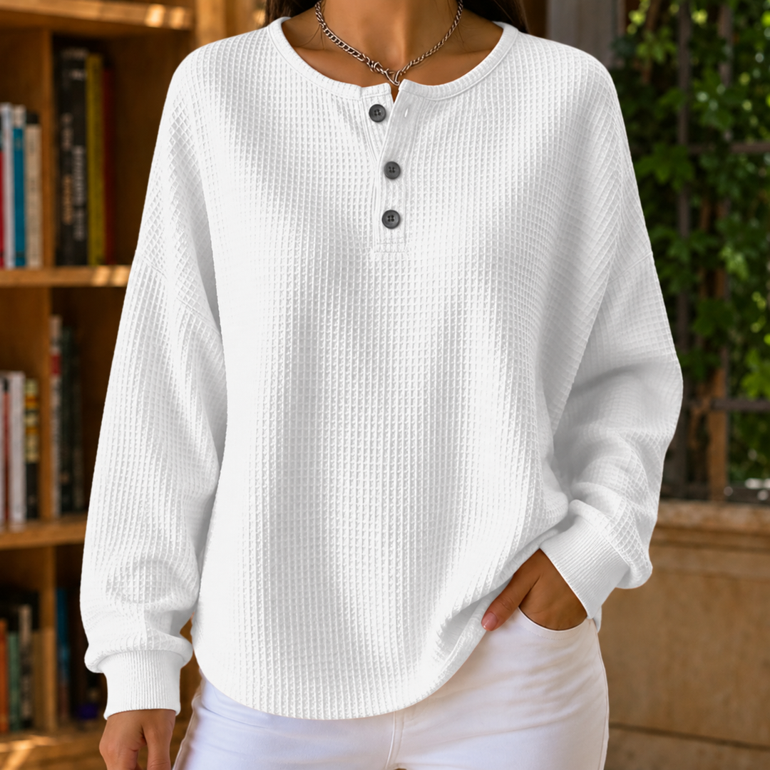 Women's Annabel-Louise Waffle Sweater in Orange | Invictora.com