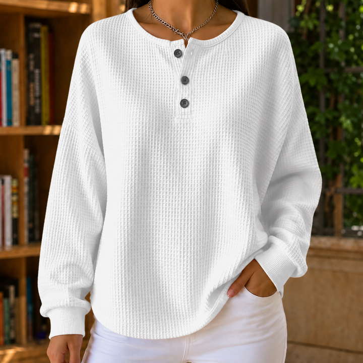 Women's Annabel-Louise Waffle Sweater in Orange | Invictora.com