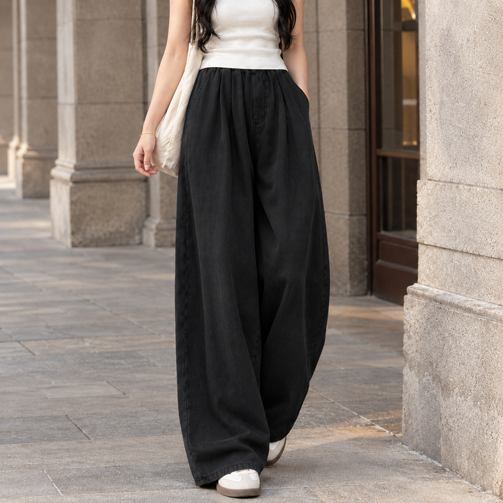 Women's Joelle-Jane Wide Leg Pants in Retro Blue | Invictora.com