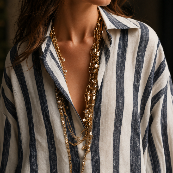 Women's Adele Striped Shirt Dress product image | Invictora.com